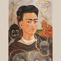 Frida Kahlo: Önarckép kis majommal, 1945 (olaj, farost, 56 x 41,5 cm) Col. Museo Dolores Olmedo, Xochimilco, México